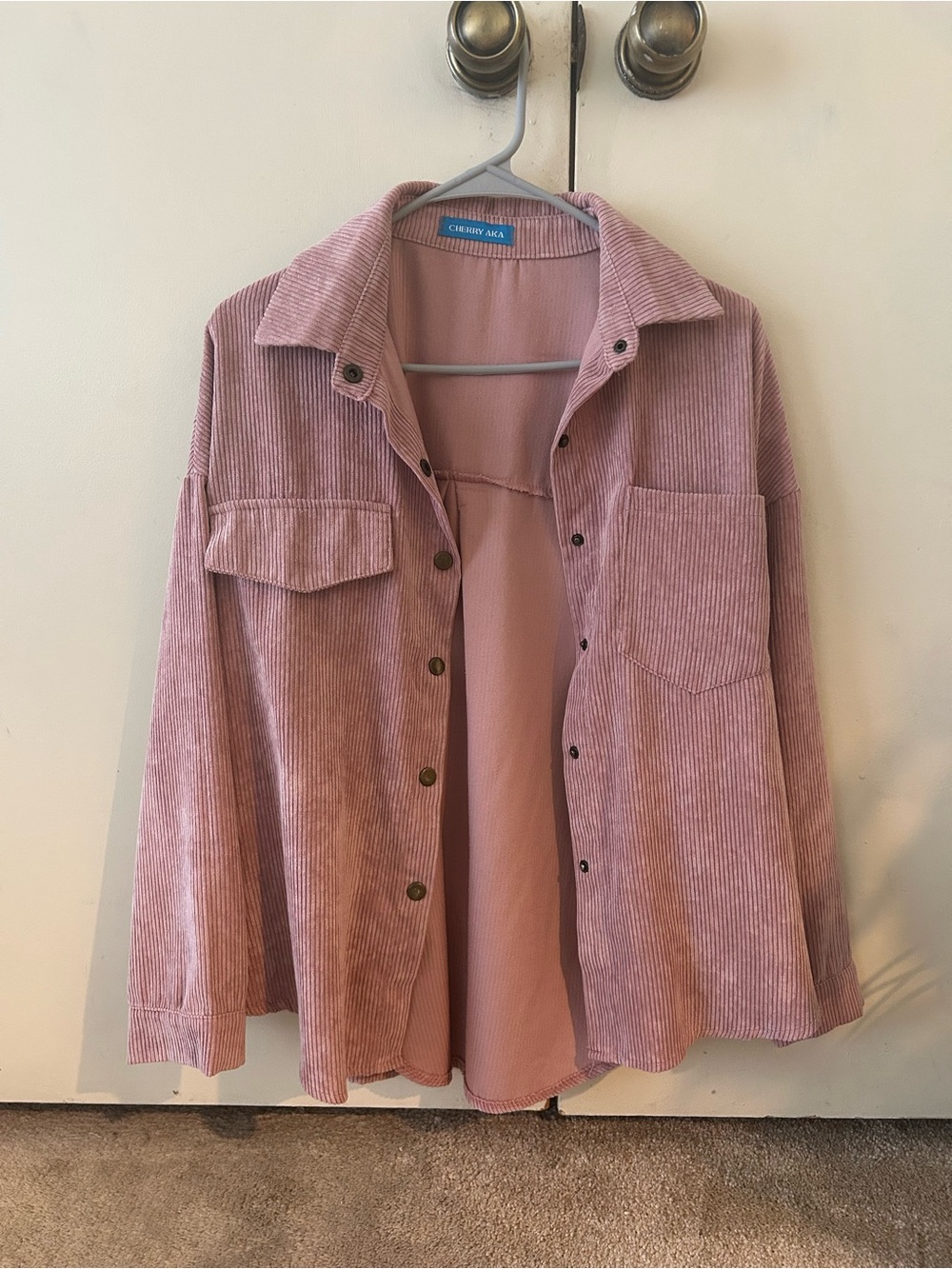 Dusty Pink Corduroy Shacket